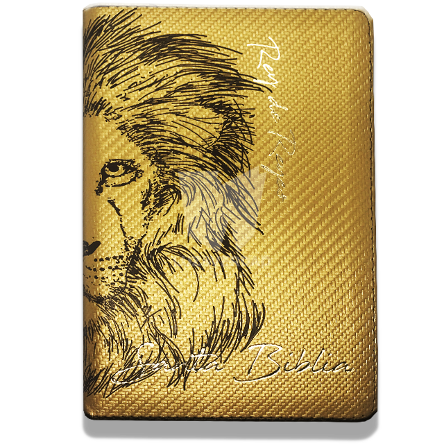 Biblia Tamaño 66 Dorada León - Rey De Reyes